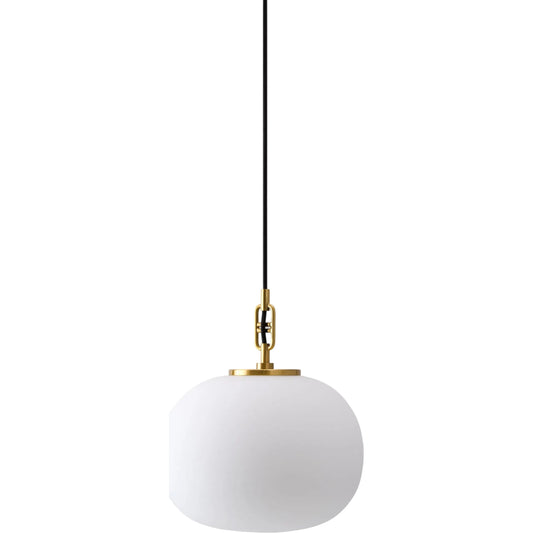 Zariene Pendant by Surya in metallic brass, translucent, white and plated. Made from iron, glass in a unique style.