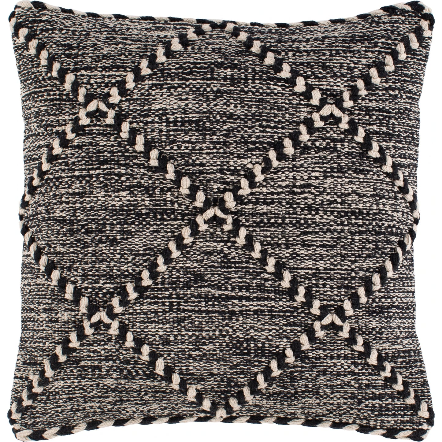 001 SI-1893831,SI-1893832,SI-1893833,SI-1893834,SI-1893835,SI-1893836 | Primary Silo | Zanafi Pillow - 9099 by Livabliss in black, wheat. Made from 100% cotton in a eclectic & global style.