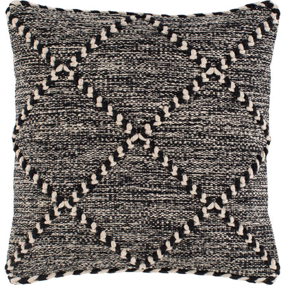 Zanafi Pillow - 9099 by Livabliss in black, wheat. Made from 100% cotton in a eclectic & global style.