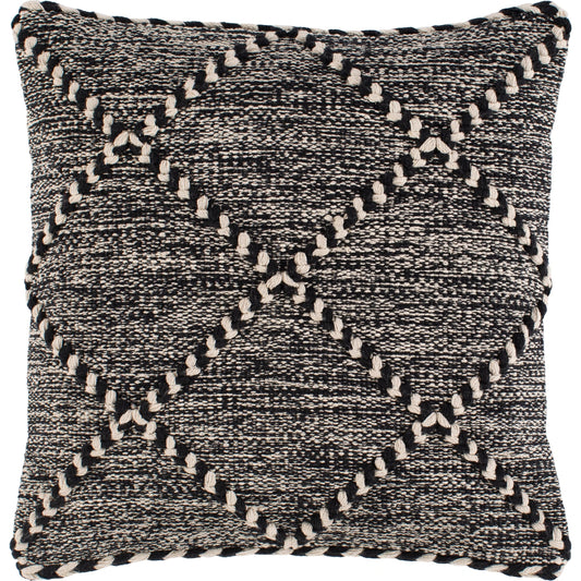 Zanafi Pillow - 9099 by Livabliss in black, wheat. Made from 100% cotton in a eclectic & global style.