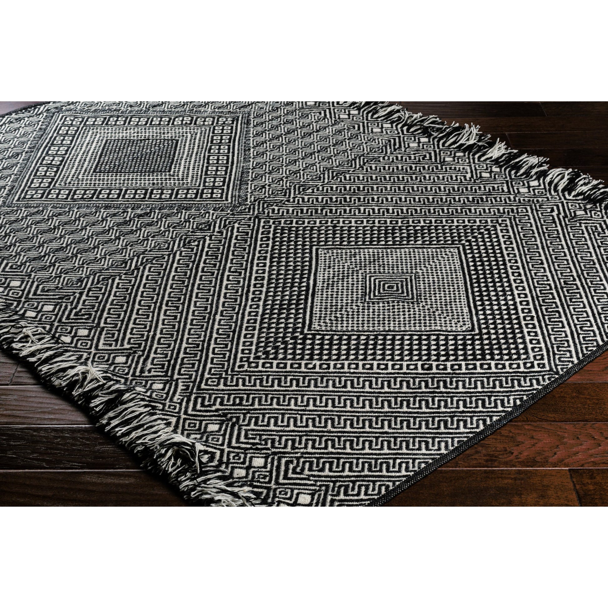 Zanafi ZNF-2303 Indoor/Outdoor Rug by Surya in black, ivory. Made from 100% wool in a unique style.