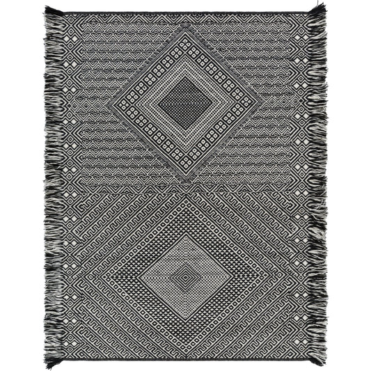Zanafi Rug - 25466 by Surya in black, ivory. Made from 100% wool in a unique style.