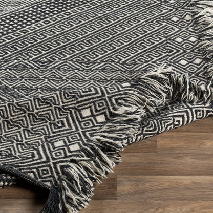 Zanafi ZNF-2303 Indoor/Outdoor Rug by Surya in black, ivory. Made from 100% wool in a unique style.