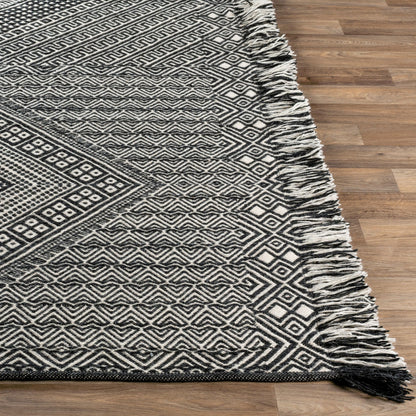 Zanafi ZNF-2303 Indoor/Outdoor Rug by Surya in black, ivory. Made from 100% wool in a unique style.