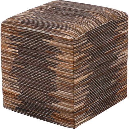 Zander - 21568 by Surya in cream, medium gray, brown. Made from 100% hair on hide, wood, 100% wool in a modern style.