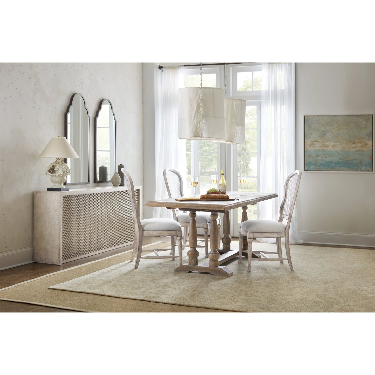 009 SI-1748439 | Lifestyle | Gaston Side Chair (Set of 2) by Hooker Furniture in grey and mercantile white. Made from fabric, metal in a traditional style.
