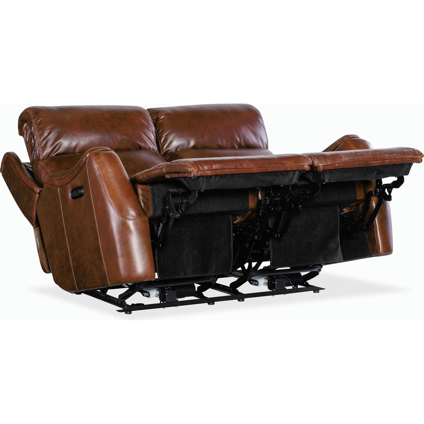 003 SI-2185889 | Additional Silo | Harlan Zero Gravity Power Loveseat w/Power Headrest by Hooker Furniture in carrington walnut. Made from leather in a traditional style.