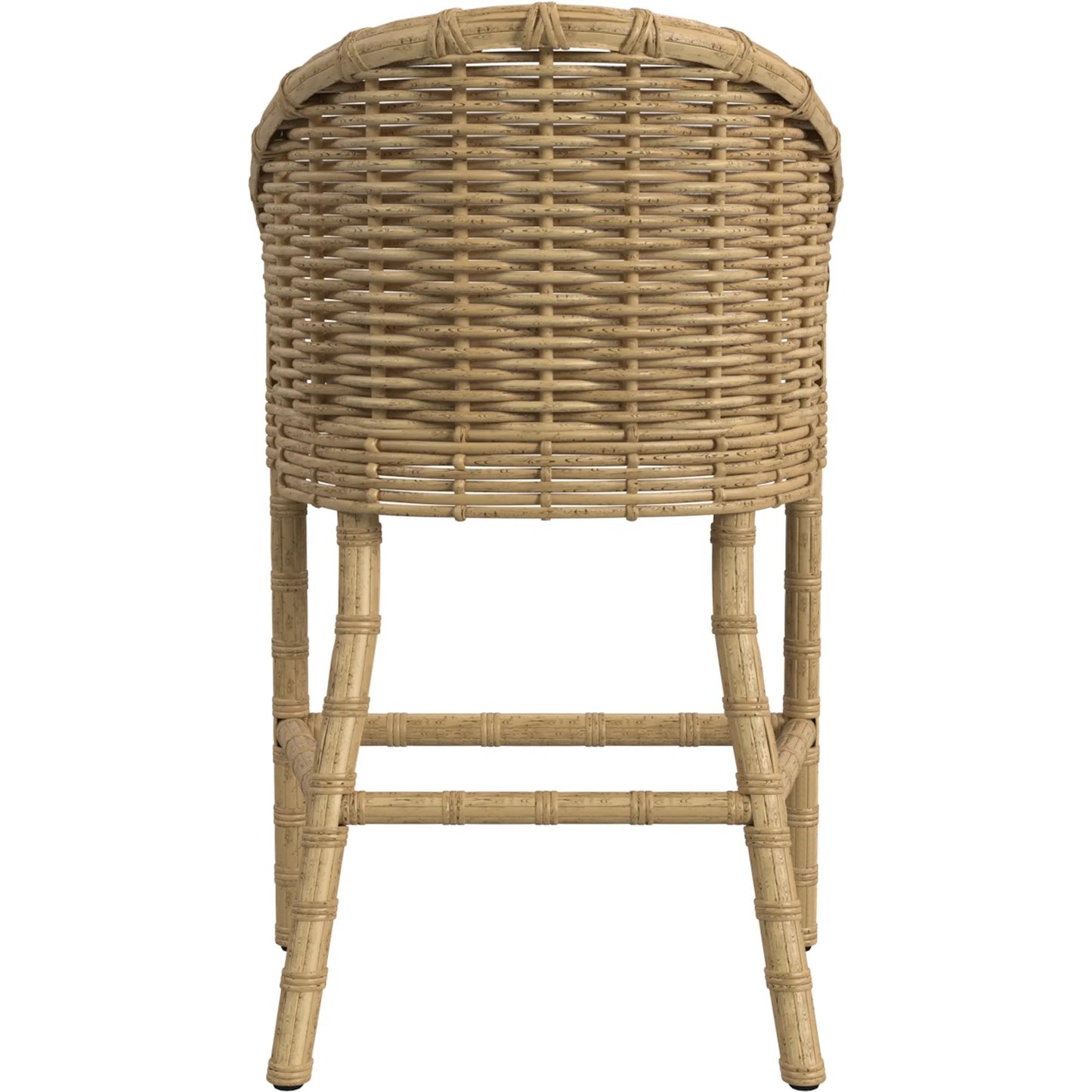 004 SI-2318677 | Additional Silo | Playa Outdoor Barstool by Sunset West in medium wood. Made from resin wicker in a rustic style.