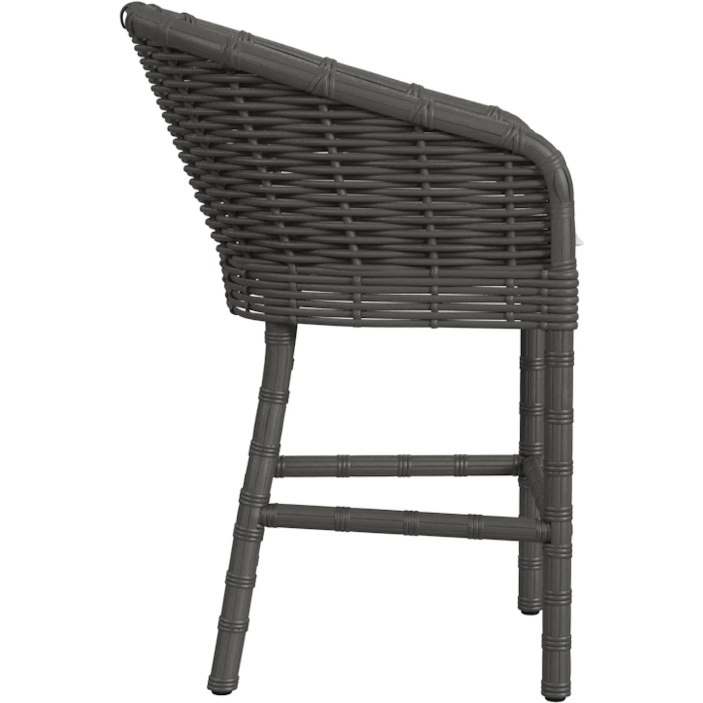003 SI-2318702 | Additional Silo | Cabo Outdoor Counter Stool by Sunset West in dark wood. Made from resin wicker in a rustic style.