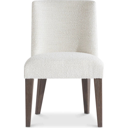 Outline White Side Chair by Bernhardt in cassel. Made from wood, fabric in a transitional style.