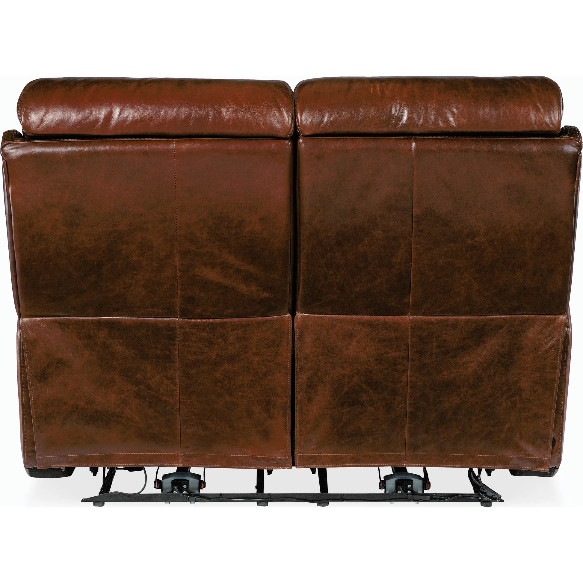 Harlan Zero Gravity Power Loveseat w/Power Headrest by Hooker Furniture in carrington walnut. Made from leather in a traditional style.