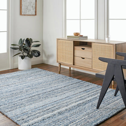 Zola Rug - 1961 by Surya in denim, dark blue, navy, beige. Made from 50% wool, 50% cotton in a unique style.