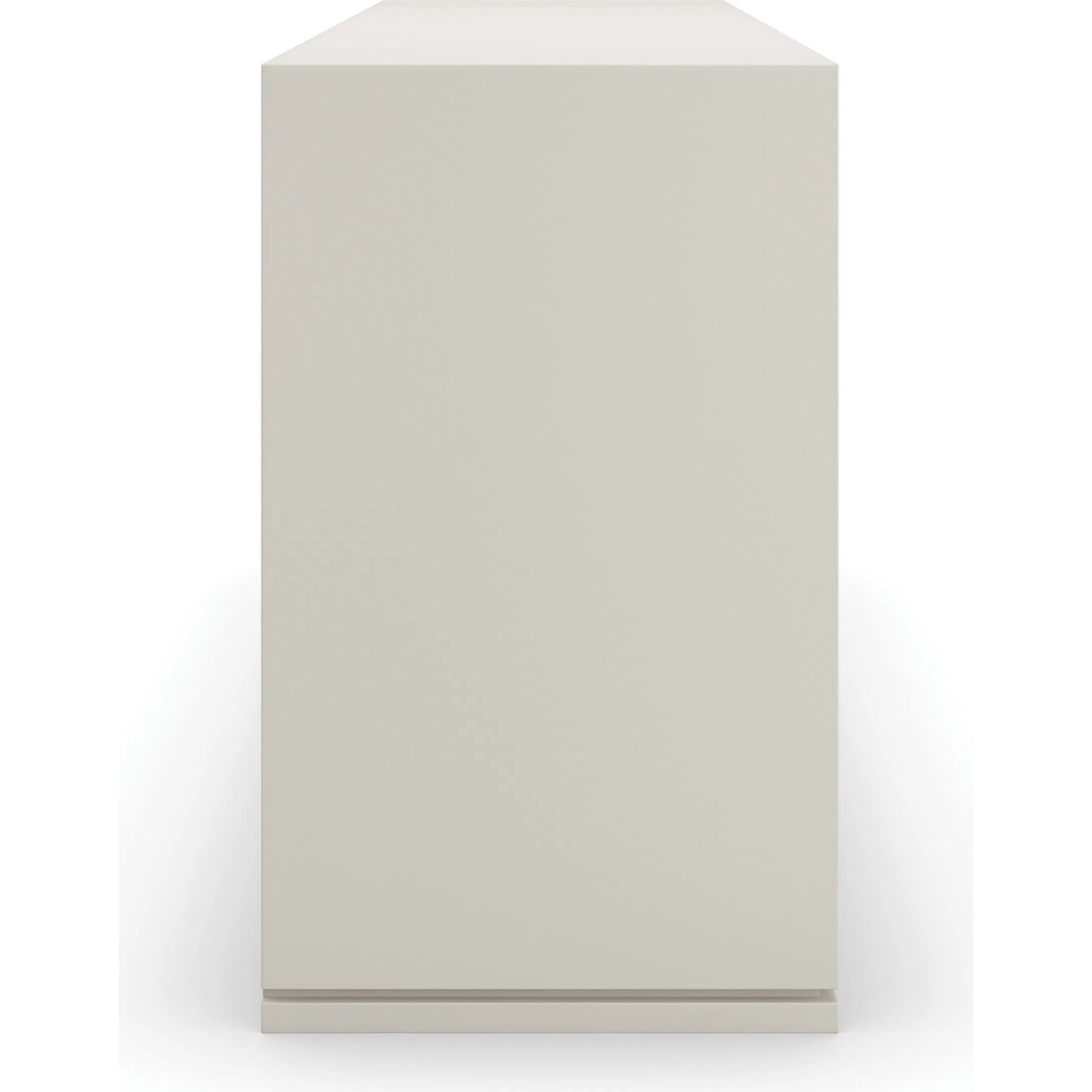 Silver Lining Dresser by Caracole in silver and almond milk, brushed stainless. Made from poplar in a unique style.