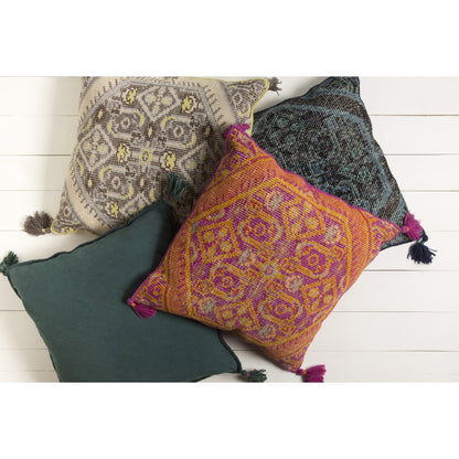 Zahra Pillow - 10499 by Surya. Made from front: 100% wool, back: 100% cotton in a eclectic & global style.