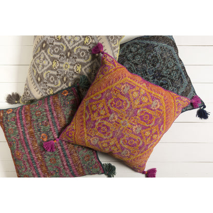 Zahra Pillow - 10499 by Surya. Made from front: 100% wool, back: 100% cotton in a eclectic & global style.