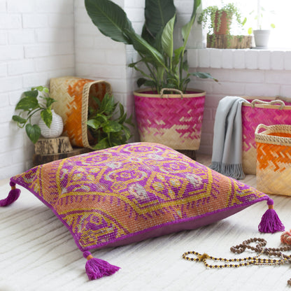 Zahra Indoor/Outdoor Pillow by Surya. Made from front: 100% wool, back: 100% cotton in a eclectic & global style.