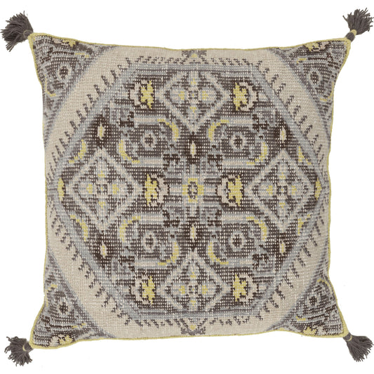 Zahra Indoor/Outdoor Pillow by Surya. Made from front: 100% wool, back: 100% cotton in a eclectic & global style.