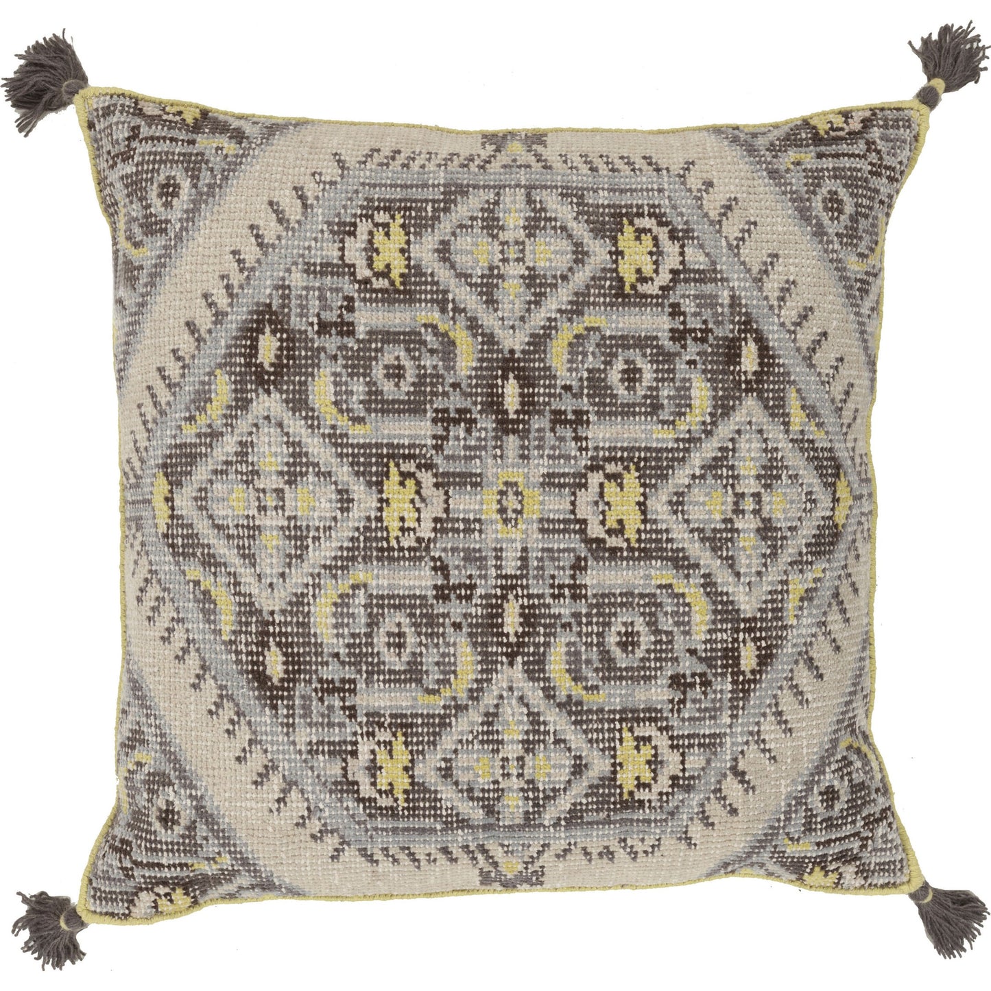 002 O-SURYA-ZP004-3030D,O-SURYA-ZP004-3030P | Primary Silo | Zahra Pillow - 10499 by Surya. Made from front: 100% wool, back: 100% cotton in a eclectic & global style.