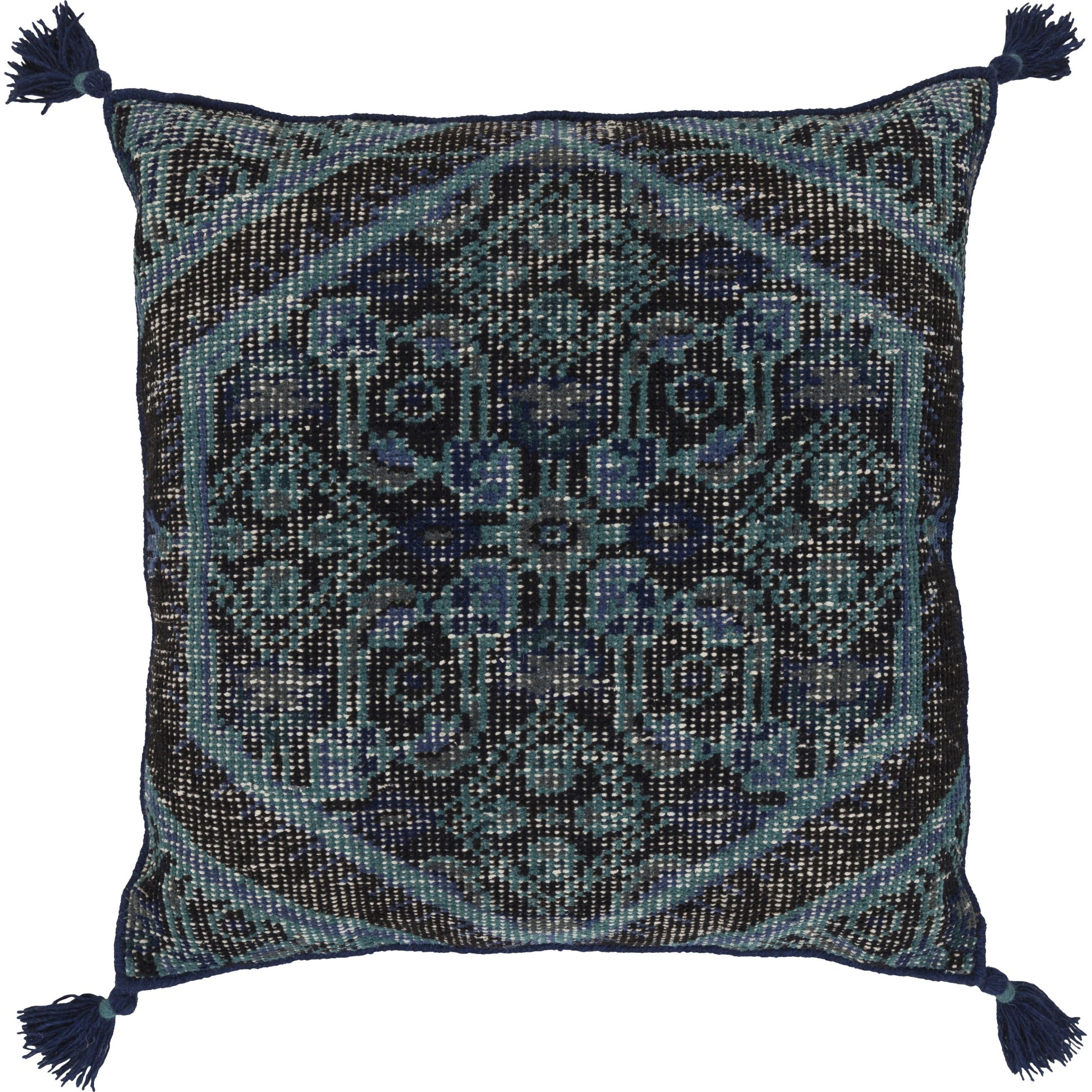 Zahra Pillow - 10499 by Surya. Made from front: 100% wool, back: 100% cotton in a eclectic & global style.