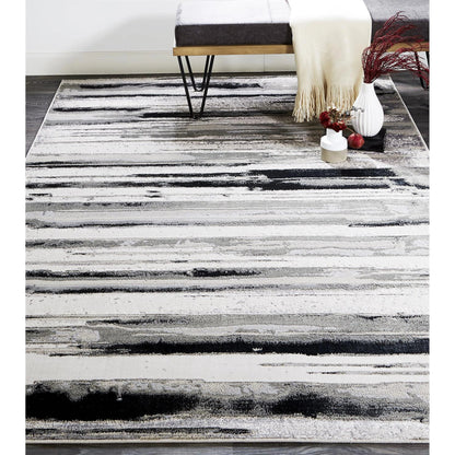 Micah Rug - 3049F by Feizy in silver, gray, black. Made from polyester, polypropylene in a unique style.