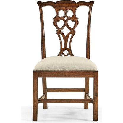 Buckingham Chippendale Mahogany Side Chair by Jonathan Charles in medium antique mahogany. Made from acacia in a traditional style.