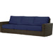 Montecito Outdoor Sofa by Sunset West in cognac. Made from resin wicker in a modern style.