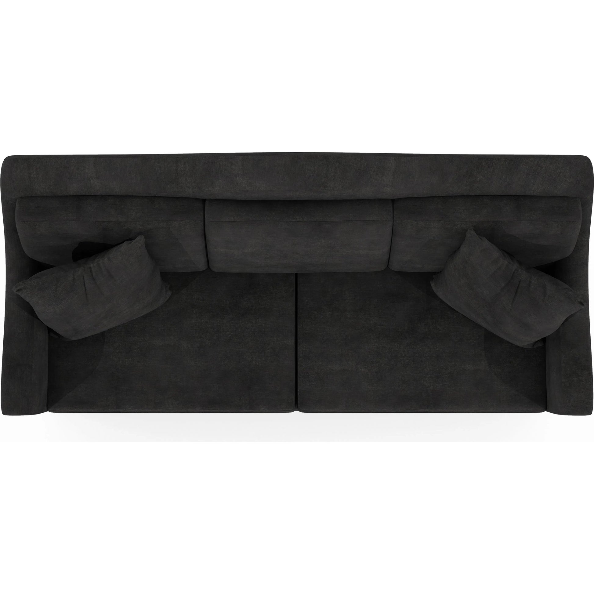 Magritte Sofa by A.R.T. Furniture in charcoal and napa mahogany. Made from rubberwood solids, foam, fabric, metal in a traditional style.