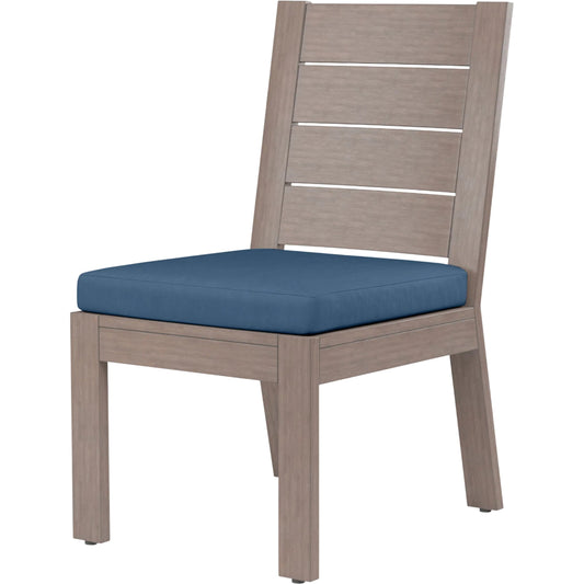 Laguna Outdoor Armless Dining Chair by Sunset West in browns. Made from aluminum in a modern style.
