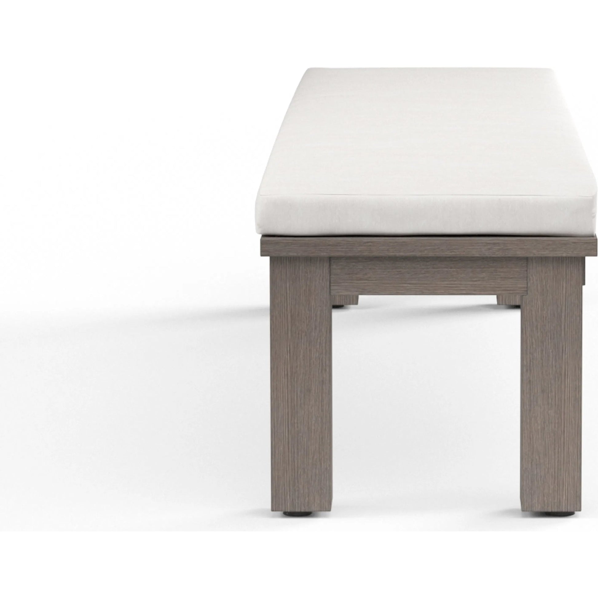 Laguna Outdoor Dining Bench by Sunset West in browns. Made from aluminum in a modern style.