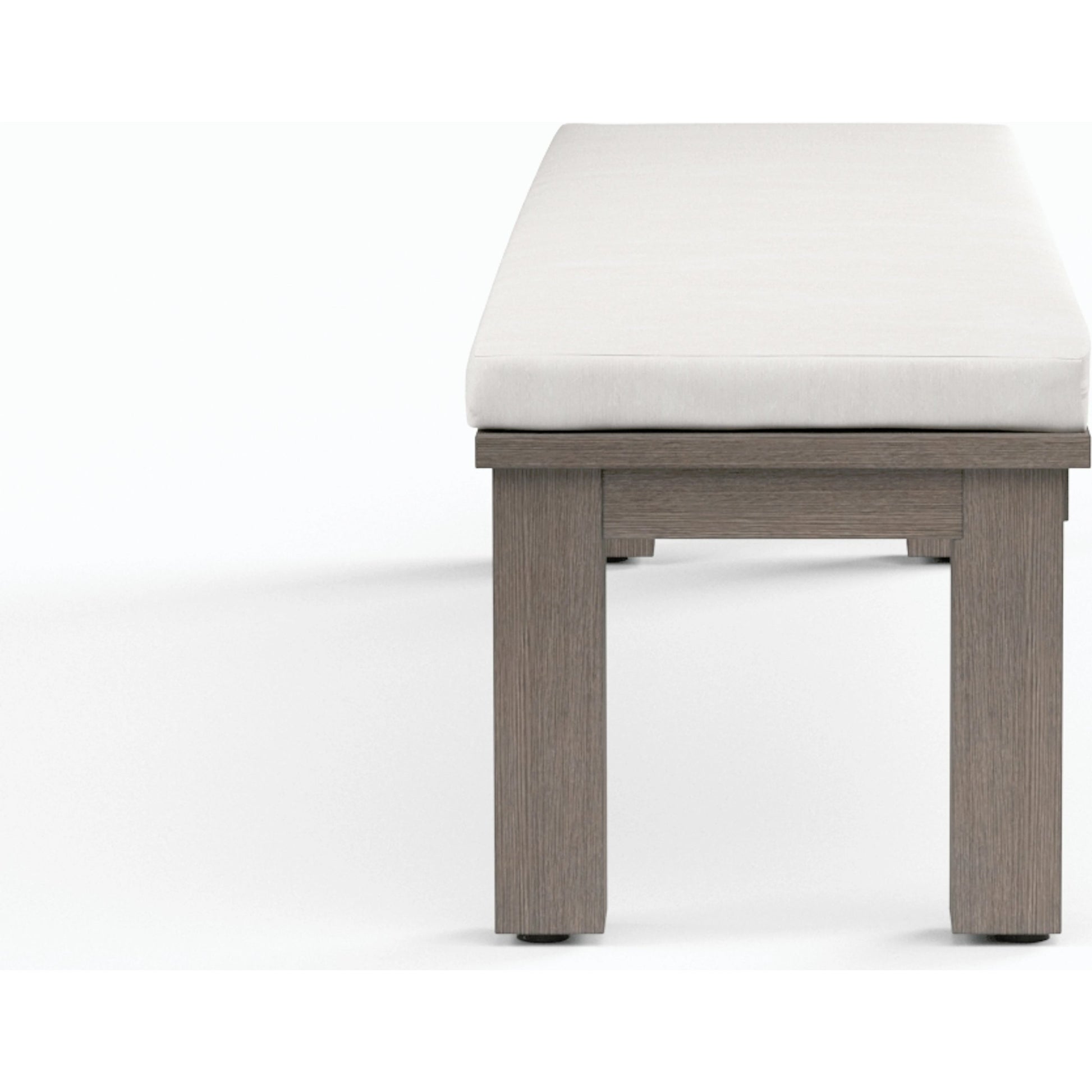 Laguna Outdoor Dining Bench by Sunset West in browns. Made from aluminum in a modern style.