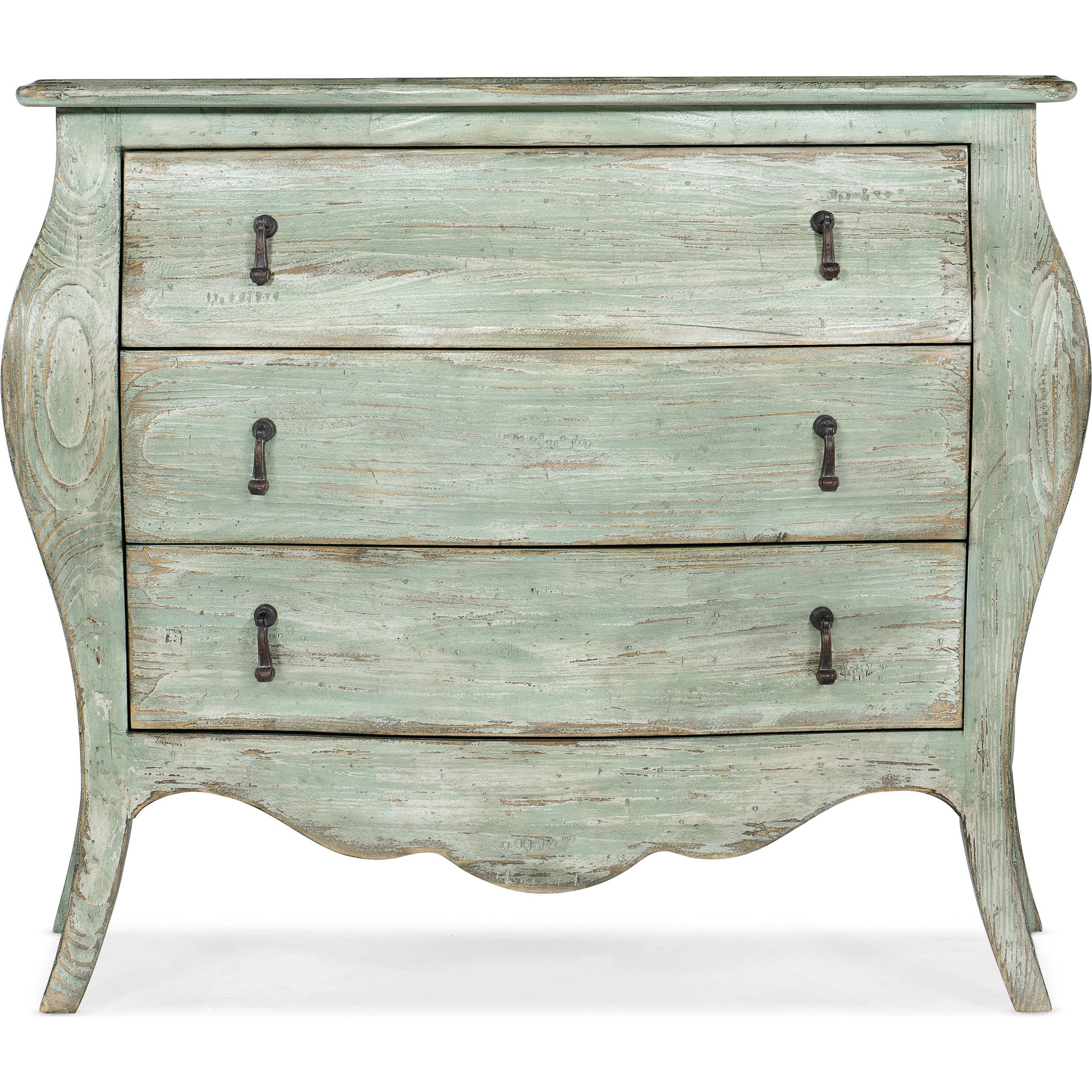 Traditions Bachelors Chest by Hooker Furniture in pistachio. Made from pine veneers, solid wood-edge top in a cottage & farmhouse style.
