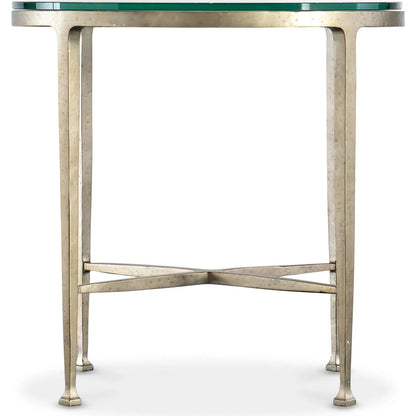 Cora Glass Top Round Side Table by Hooker Furniture in champagne. Made from unique in a modern style.