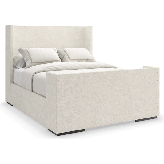 Shelter Me Bed by Caracole in black and almost black. Made from poplar in a transitional style.