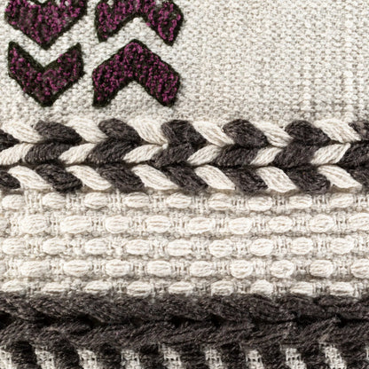 Zuri Indoor/Outdoor Pillow by Surya in charcoal, white, fuchsia, tan, navy. Made from 100% cotton in a eclectic & global style.