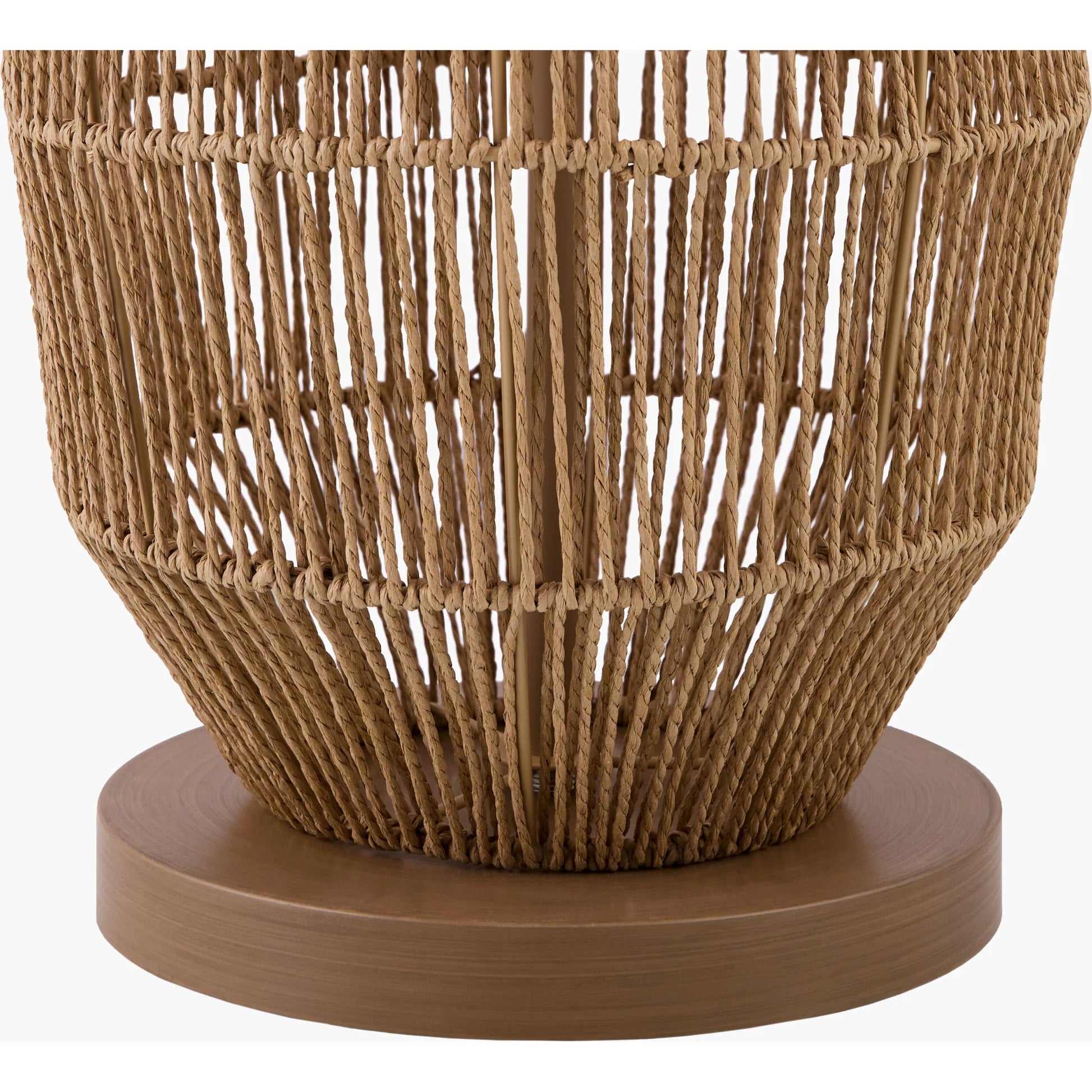 Zuru Accent Floor Lamp by Surya in white, wheat, translucent, metallic nickel. Made from rattan, linen, plastic, resin in a rustic style.