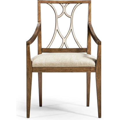 Osborne Arm Chair (Set of 2) by Jonathan Charles in brown and medium brown mahogany. Made from mahogany, foam, fabric, eggshell in a modern style.