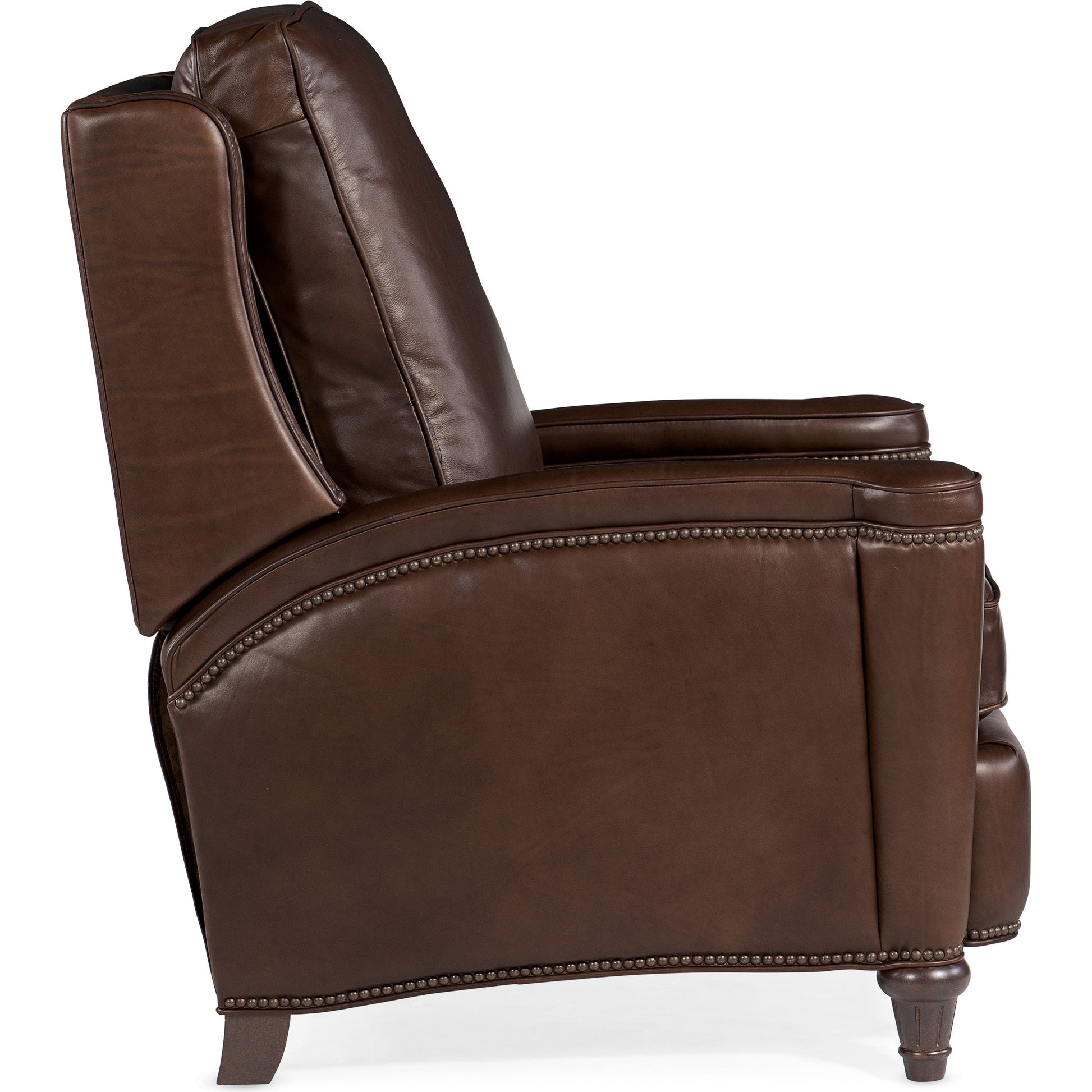 Rylea Recliner by Hooker Furniture. Made from leather in a traditional style.