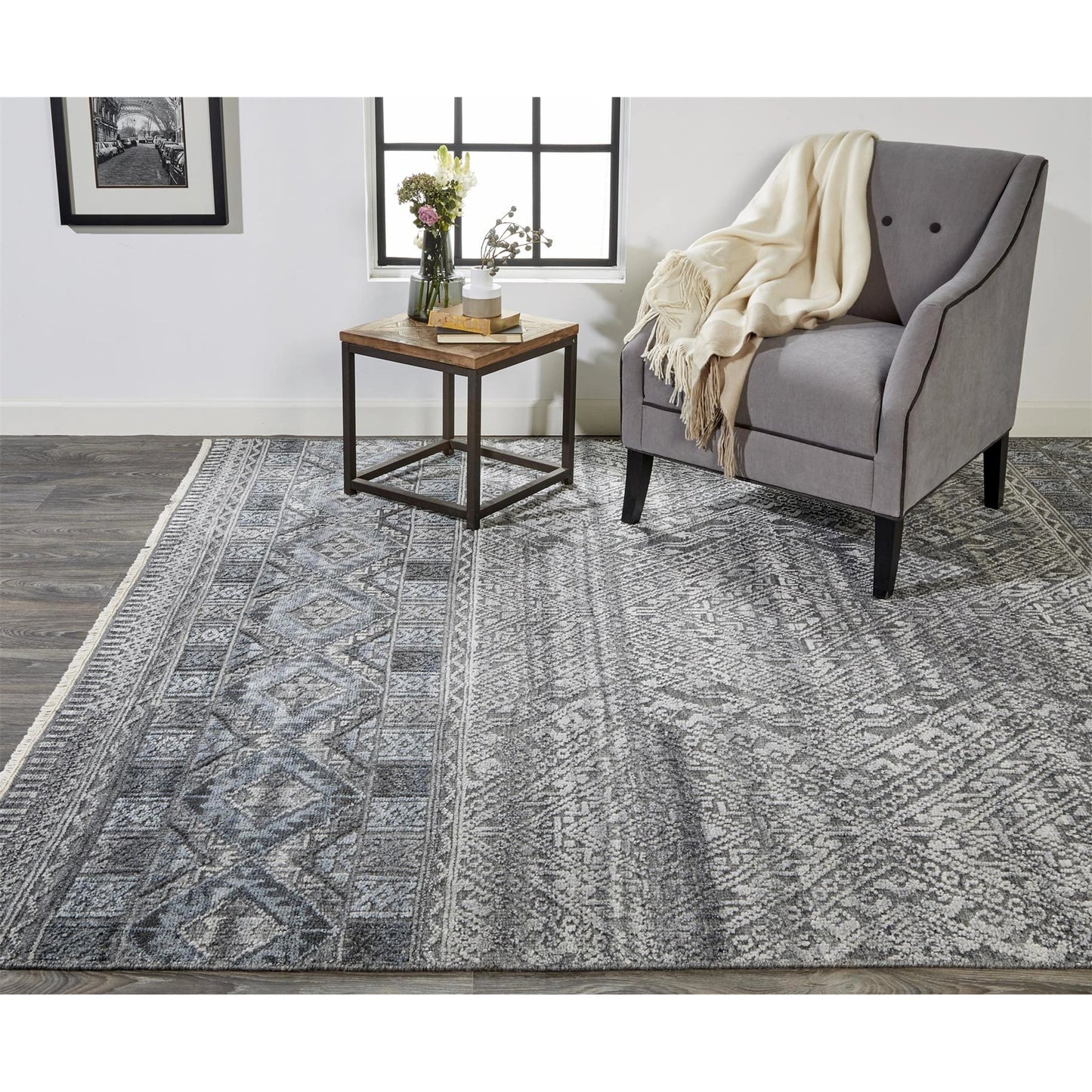 023 SI-1753207,SI-1753208,SI-1753215 | Lifestyle | Payton Transitional Diamond Rug - 6495F by Feizy. Made from viscose, wool in a unique style.