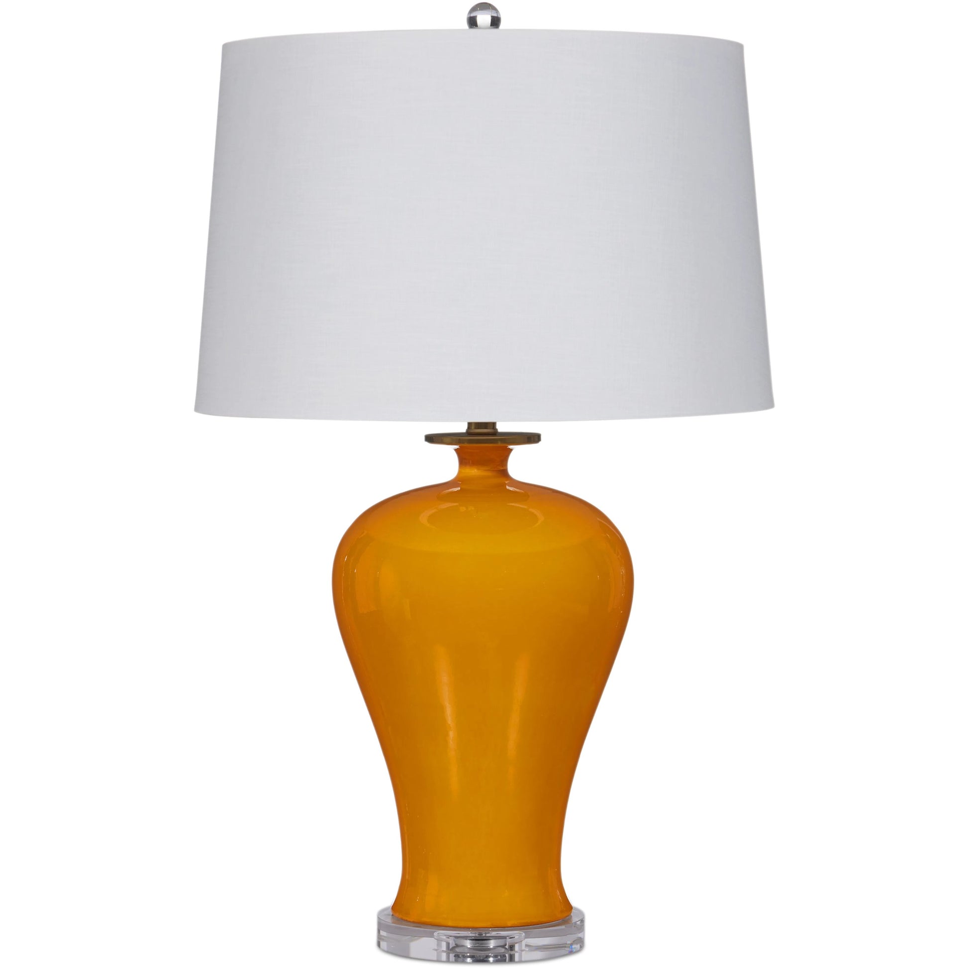 Imperial Yellow Table Lamp by Currey and Company in yellow. Made from porcelain, optic crystal, metal in a modern style.