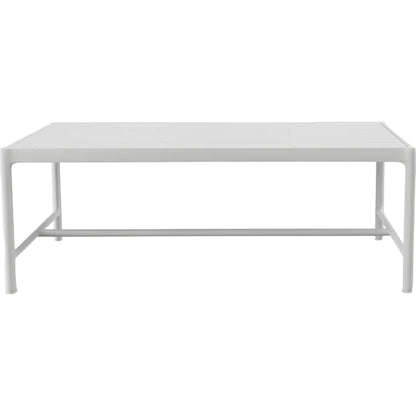 Sabbia Outdoor Coffee Table by Sunset West in white. Made from aluminum in a modern style.
