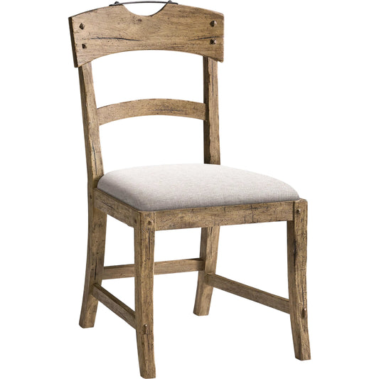 Stone Ridge Upholstered Dining Side Chair by Jonathan Charles in tully light acacia. Made from acacia in a unique style.