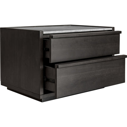 Ashcroft Nightstand by Moe's Home Collection in gray. Made from acacia veneer, white marble top, mdf in a transitional style.