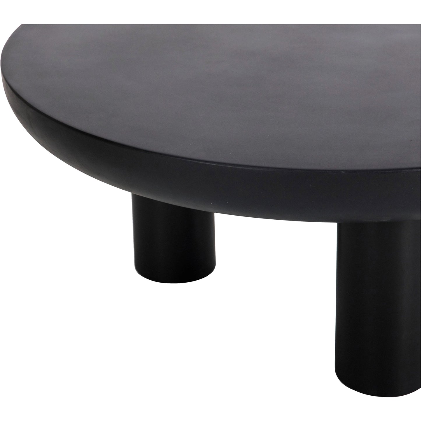 006 SI-2122058 | Closeup | Rocca Coffee Table by Moe's Home Collection in black. Made from concrete top, plywood frame in a modern style.