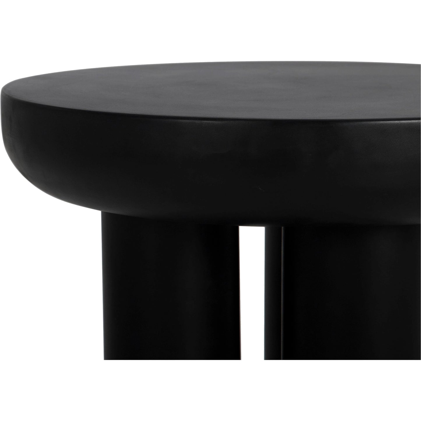007 SI-2122057 | Closeup | Rocca Side Table by Moe's Home Collection in black. Made from concrete top, plywood frame in a modern style.