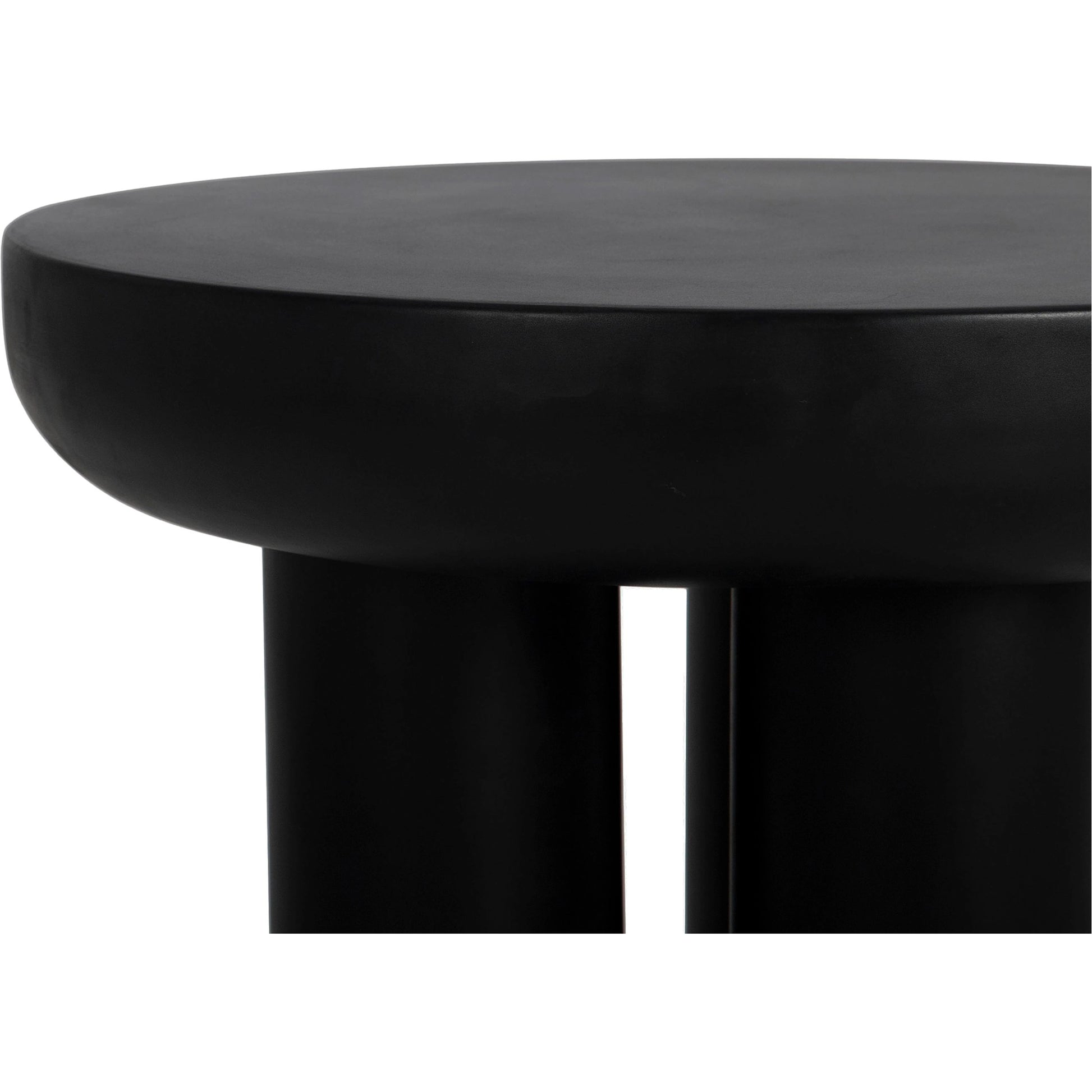 Rocca Side Table by Moe's Home Collection in black. Made from concrete top, plywood frame in a modern style.