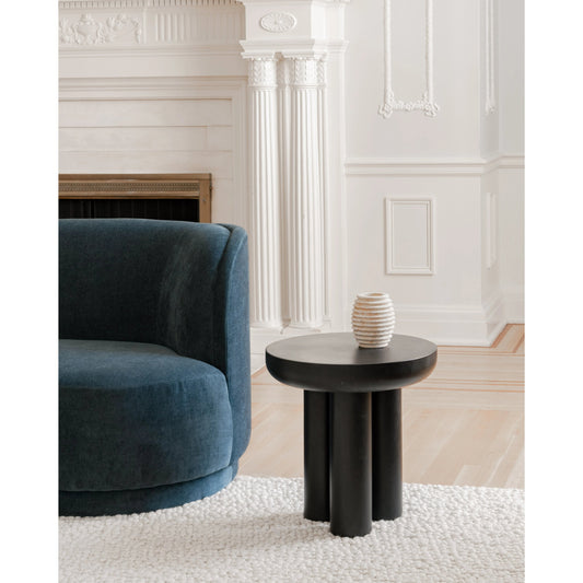 Rocca Side Table by Moe's Home Collection in black. Made from concrete top, plywood frame in a modern style.