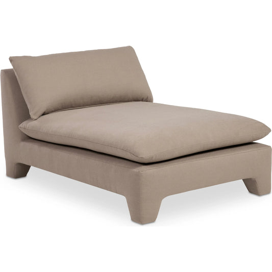 Estelle Chaise by Moe's Home Collection. Made from upholstery: 98% polyester, 2% linen, plywood frame, elastic webbing support, cushion fill: high density foam, dacron fiber, duck feather in a unique style.