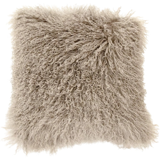 Tibetan Black Lamb Fur Pillow by Zentique. Made from lamb fur, polybeans in a unique style.
