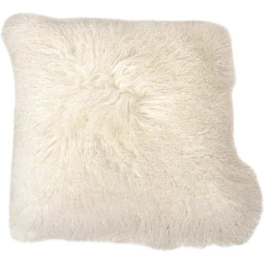 Tibetan Black Lamb Fur Pillow by Zentique. Made from lamb fur, polybeans in a unique style.
