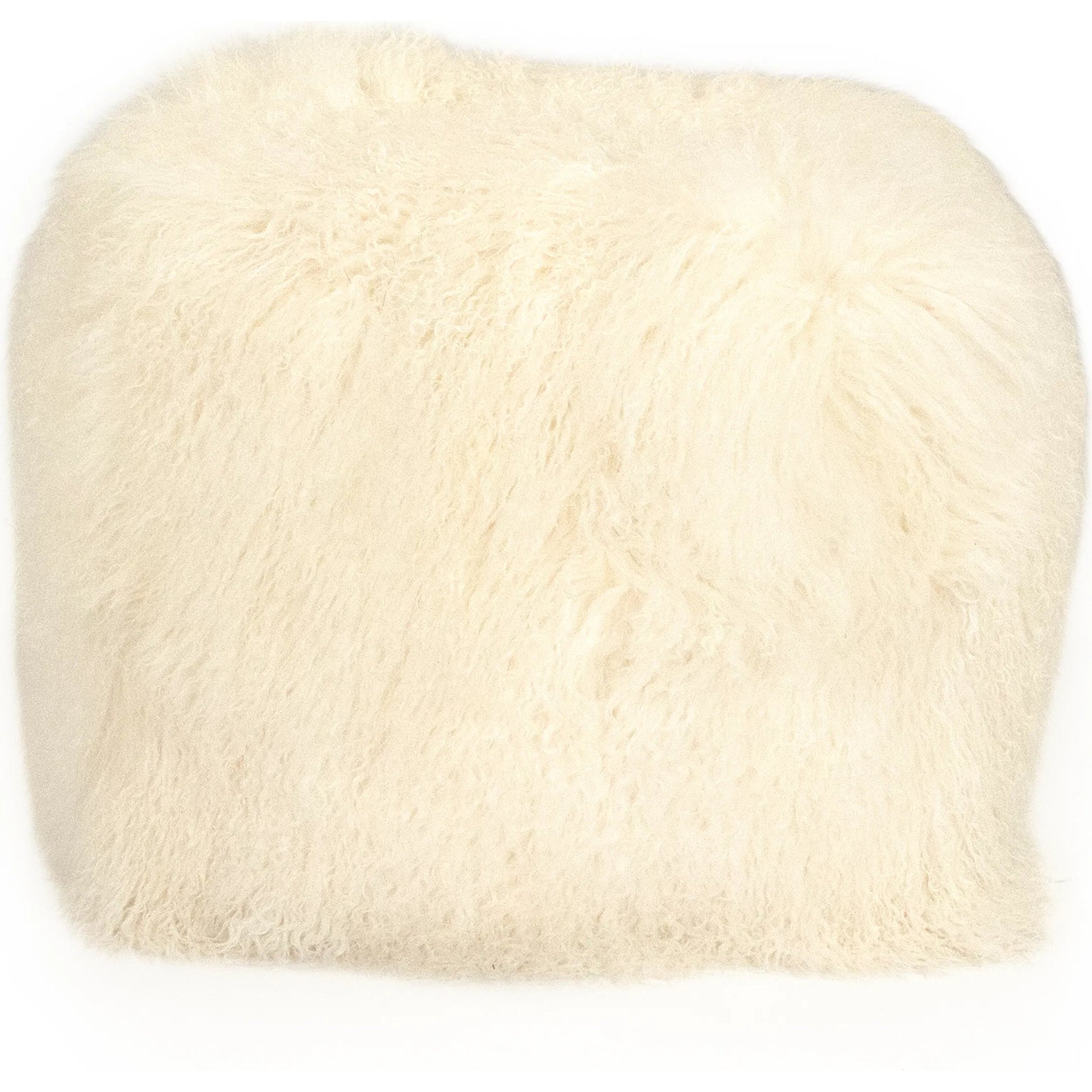 Tibetan Black Lamb Fur Pouf by Zentique. Made from lamb fur, polybeans in a unique style.